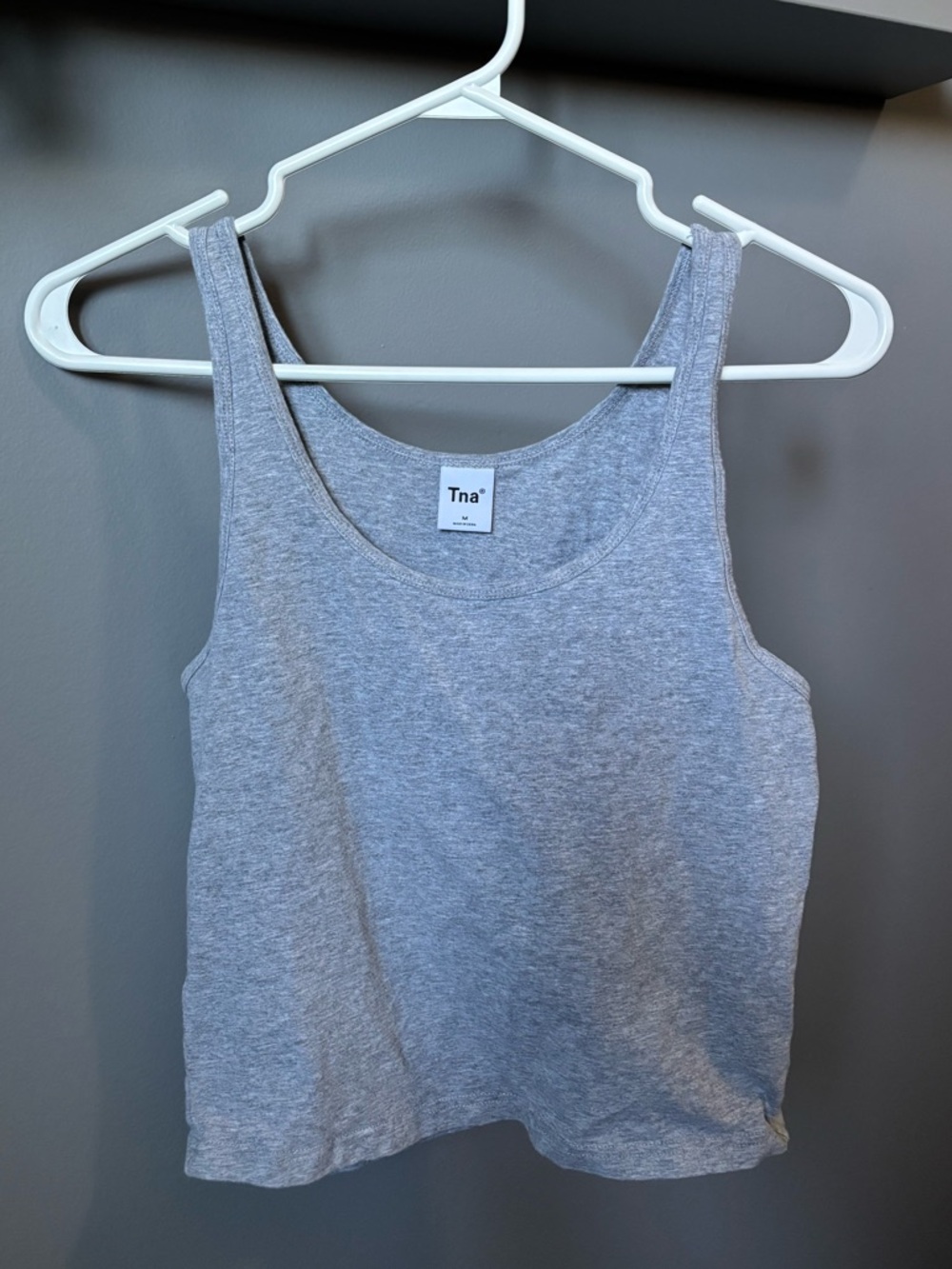 Aritzia Tna Grey Scoop Neck Tank Top